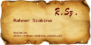 Rahner Szabina névjegykártya